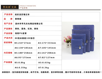 一件代发炫彩活页本 商务定制新风尚，办公学习好帮手